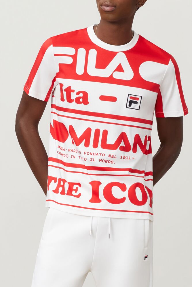 Fila Fila Milano Printed Cotton Tee Rojas | SUOA38406