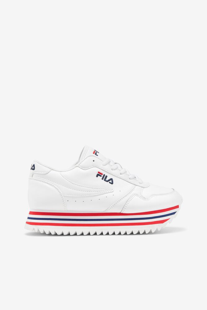 Fila Fila Orbit Stripe Sneakers Blancas Azul Marino Rojas | DAFT14675