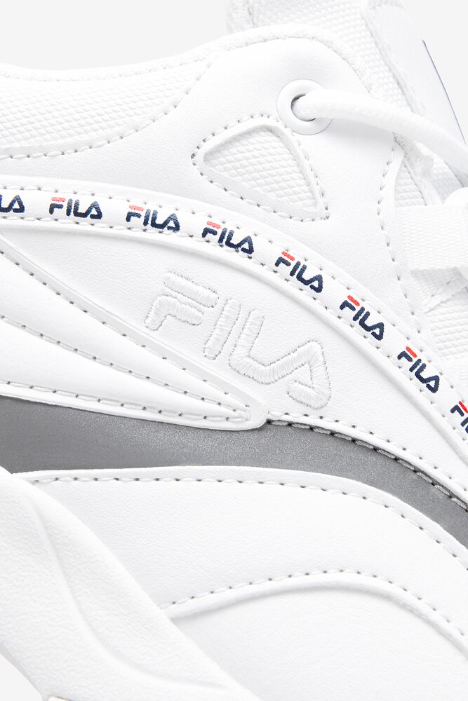 Fila Fila Ray Tennis Shoes Blancas Azul Marino Plateadas | QLBZ57230