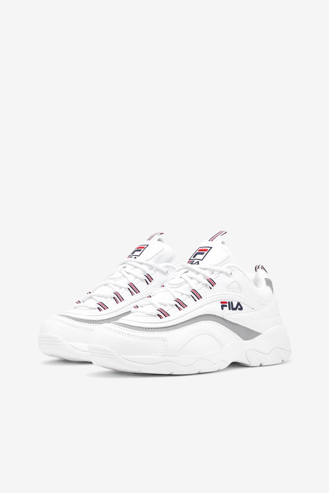 Fila Fila Ray Tennis Shoes Wht/Fnvy/Msil | GBOQ56940