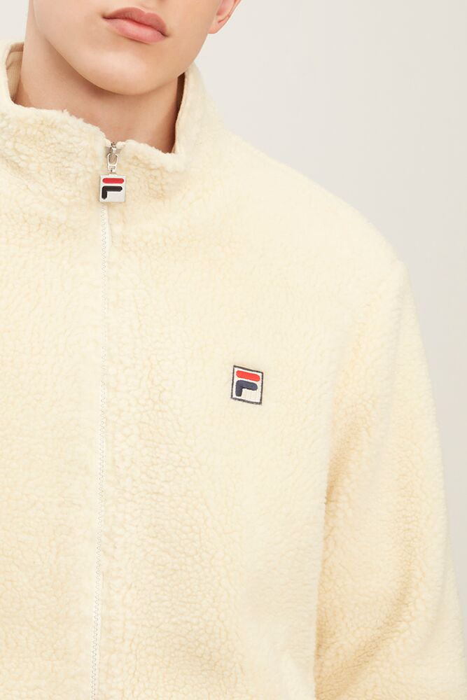 Fila Finch Sherpa Jacket Oysterwhite | HMBU05492