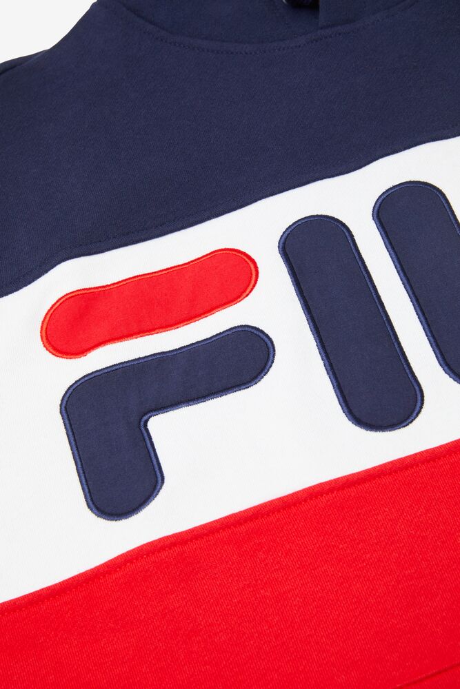 Fila Flamino Hoodie Navy/Cred/Wht | AQCG95064