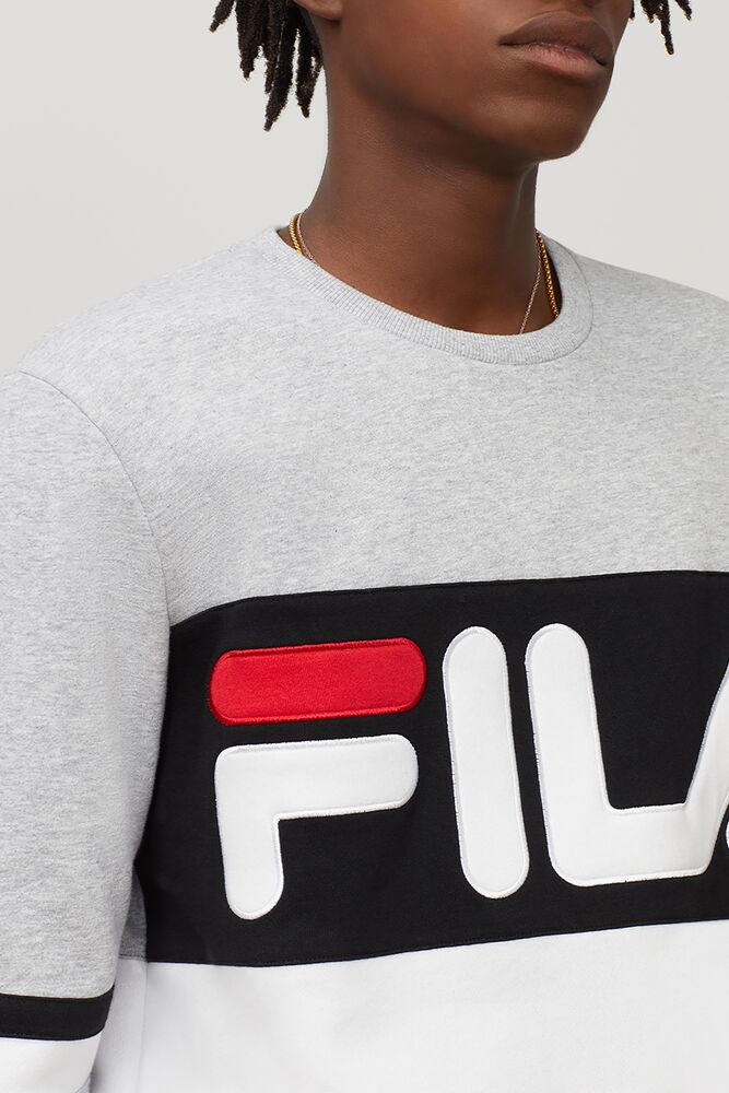 Fila Freddie Sweatshirt Wht/Lgrym/Blk | BSAC82305