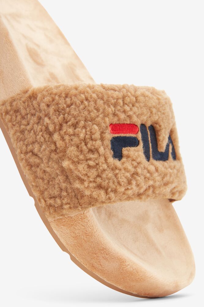 Fila Fuzzy Drifter Slide Sandals Beige Azul Marino Rojas | UKDL78912