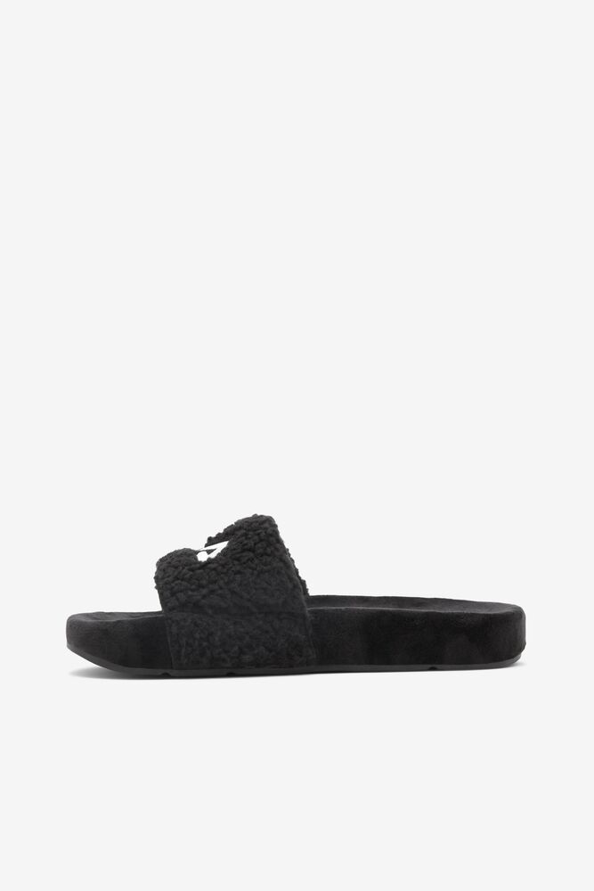 Fila Fuzzy Drifter Slide Sandals Negras Rojas Blancas | GMSR62981