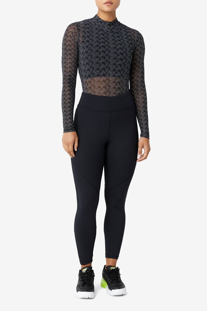 Fila Gaganga Sheer Bodysuit Negras Blancas | BOXI61549