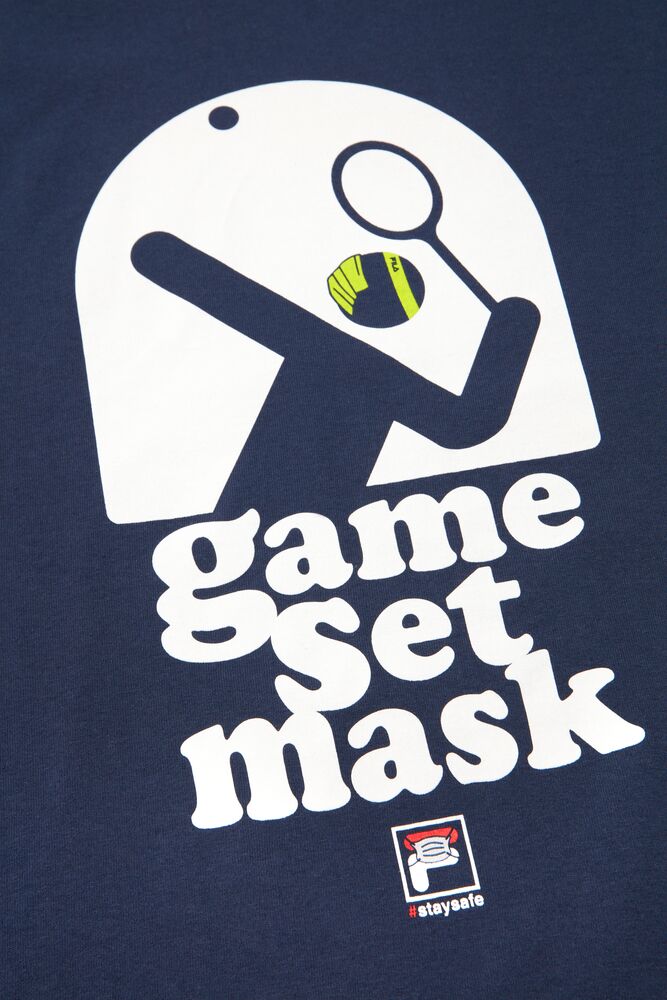 Fila Game Set Mask Tee Azul Marino | MZQL78613