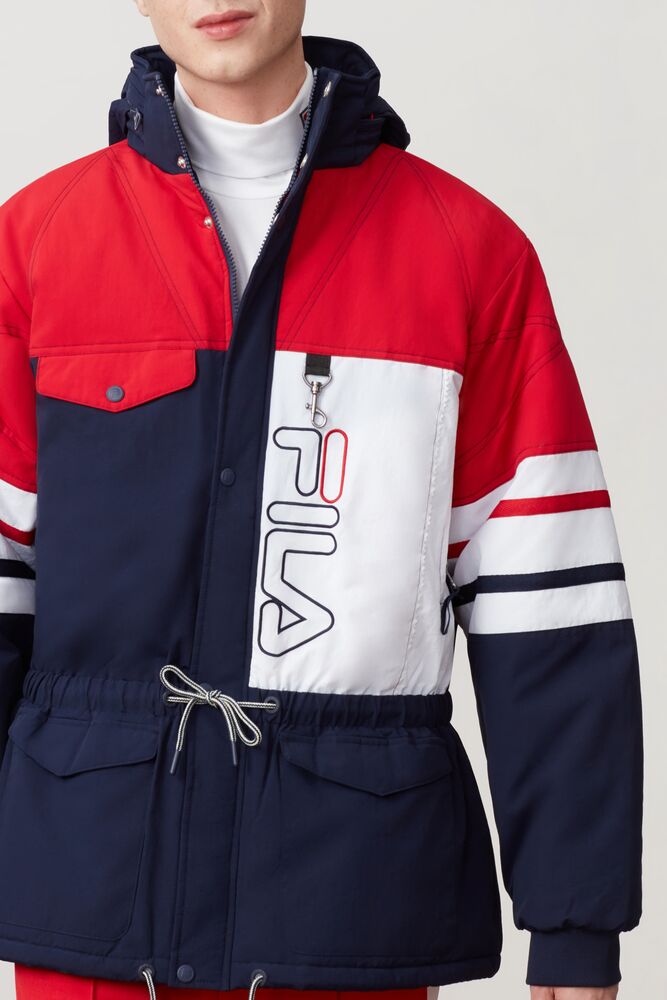 Fila Golia Parka Jacket Peac/Cred/Wht | IUEW32017