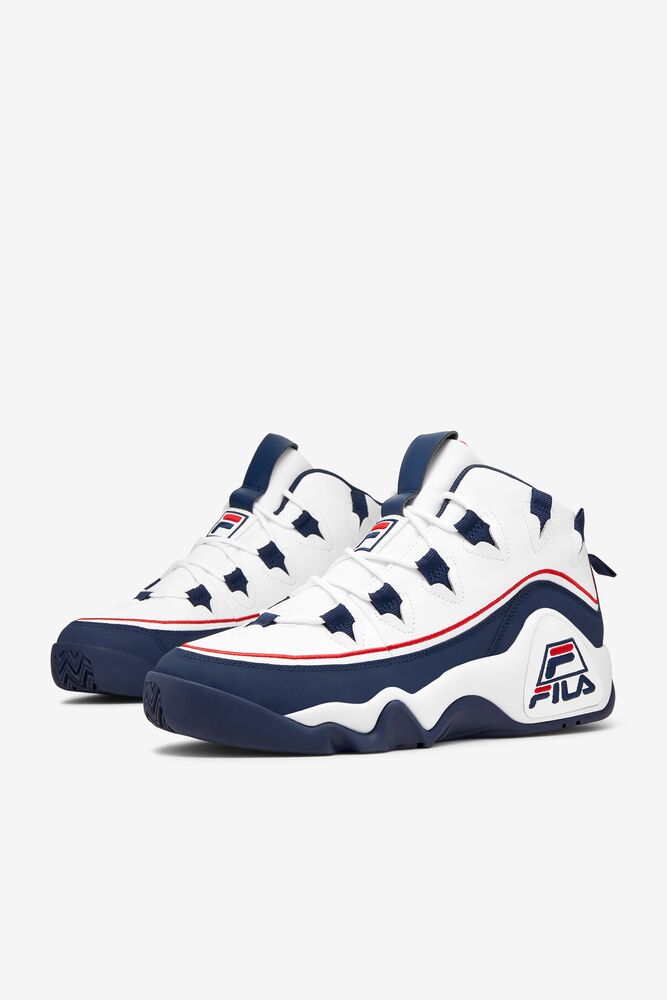 Fila Grant Hill 1 Offset Sneakers Blancas Azul Marino Rojas | SDNH75483