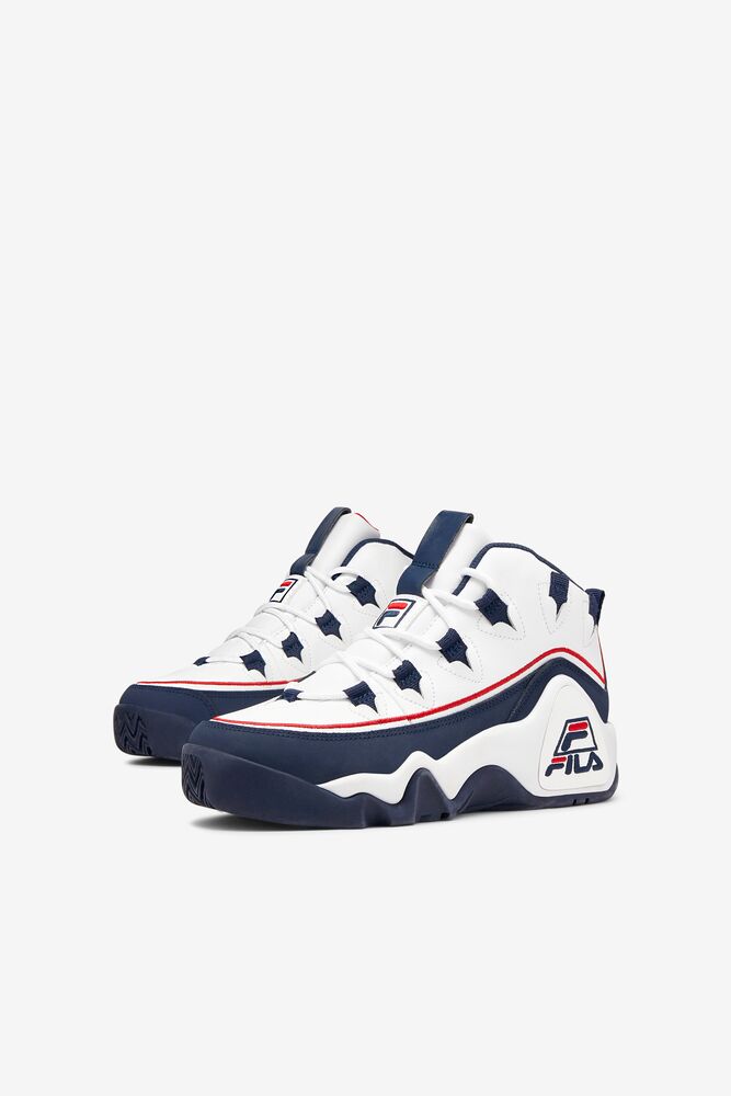 Fila Grant Hill 1 Offset Sneakers Blancas Azul Marino Rojas | QSPW87156