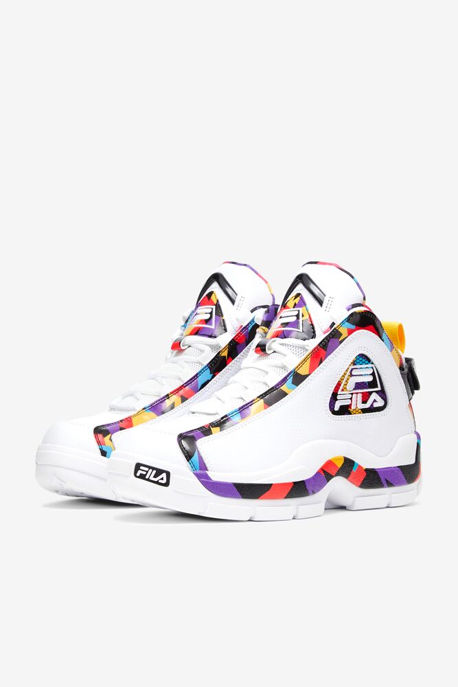 Fila Grant Hill 2 '90s Sneakers Blancas Negras Moradas | NOKC34526