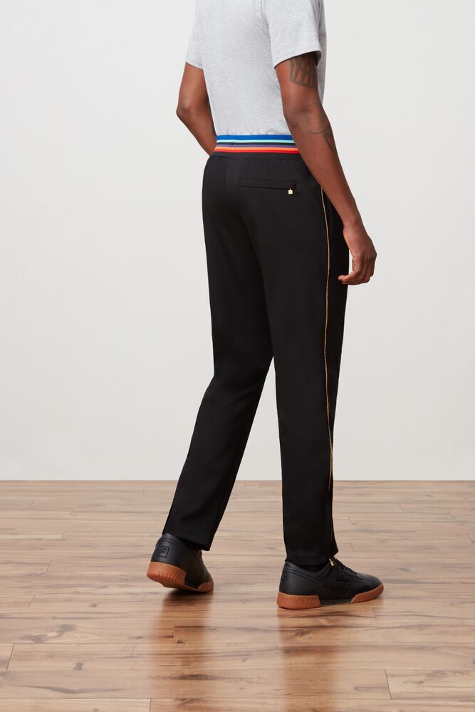 Fila Grant Hill Prism Track Pant Blk/Gld | OKNT91684