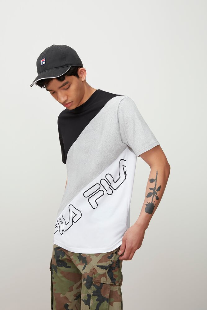 Fila Grove Tee Blk/Lgrym/Wht | VYMX80529