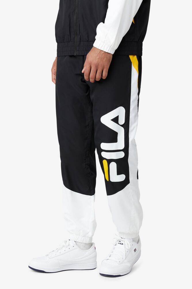 Fila Gustavo Pant Negras Blancas Amarillo | YPUR92835