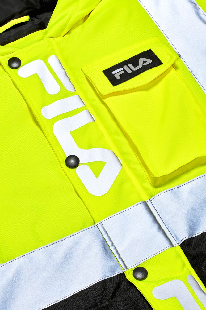 Fila High Visibility Hooded Bomber Jacket Amarillo | ABUC58290