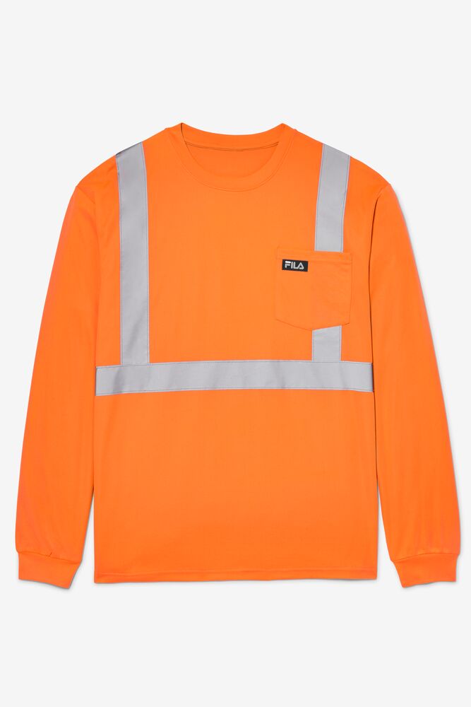 Fila High Visibility Long Sleeve Work Shirt Naranjas | NCVQ72846