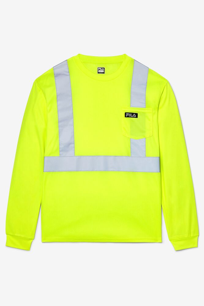 Fila High Visibility Long Sleeve Work Shirt Amarillo | FRIX78509