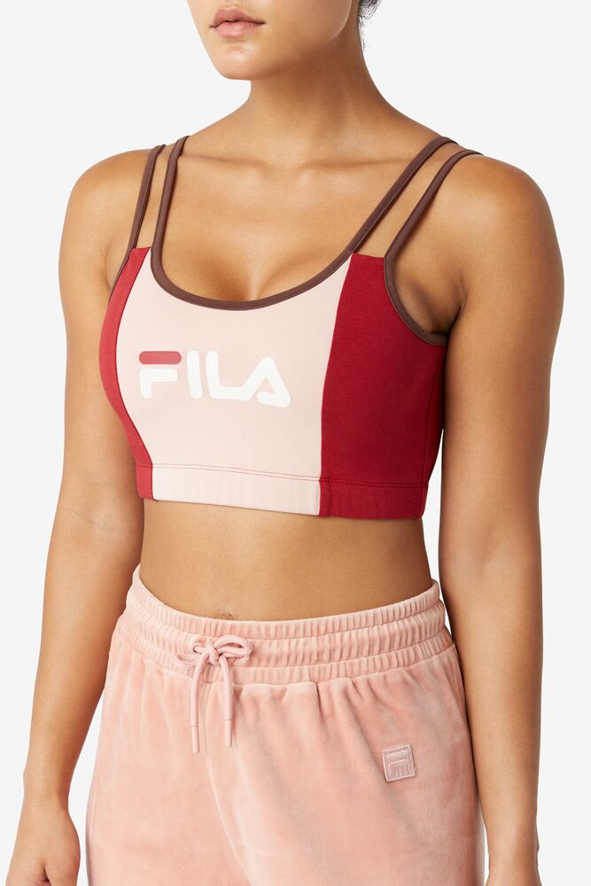 Fila Indira Bra Top Rojas Rosas | ITWR82930