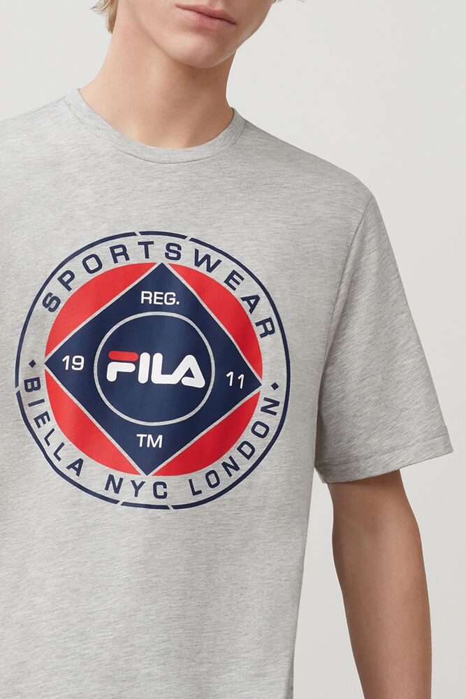 Fila Jordao Graphic Tee Greyheather | CRWY05761