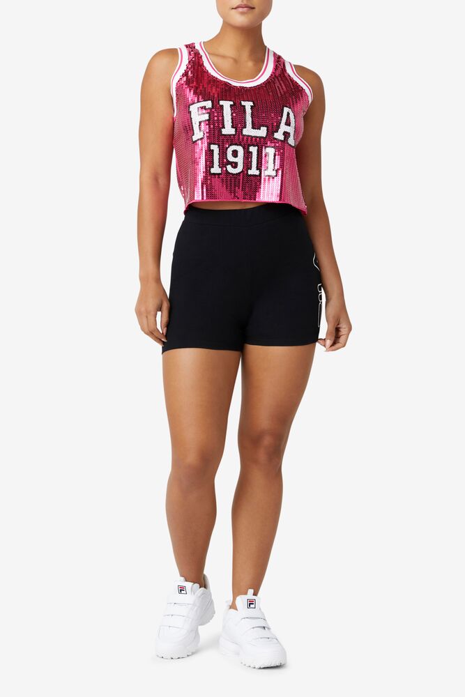 Fila Kiki Glam Crop Jersey 686 Magenta | TJAR85624