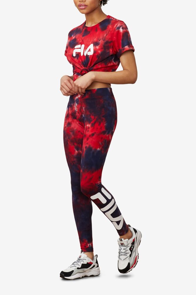 Fila Laila Tie Dye Legging Rojas | JHAL72804