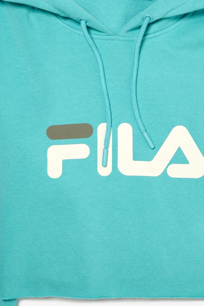 Fila Lalage Cropped Hoodie Azules Turquesa Blancas | HAQU85302