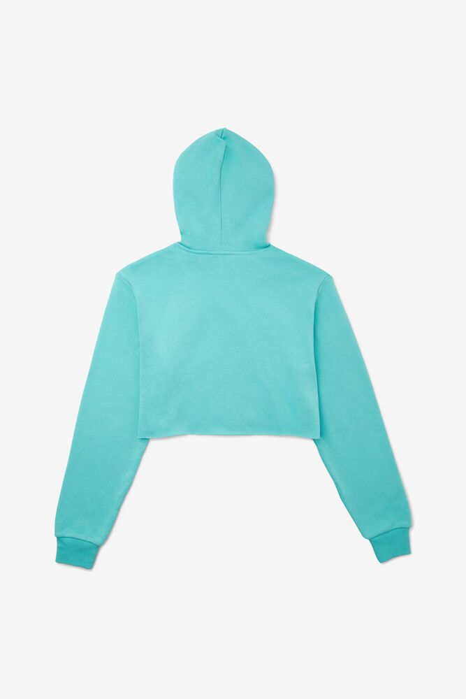 Fila Lalage Cropped Hoodie Azules Turquesa Blancas | HAQU85302