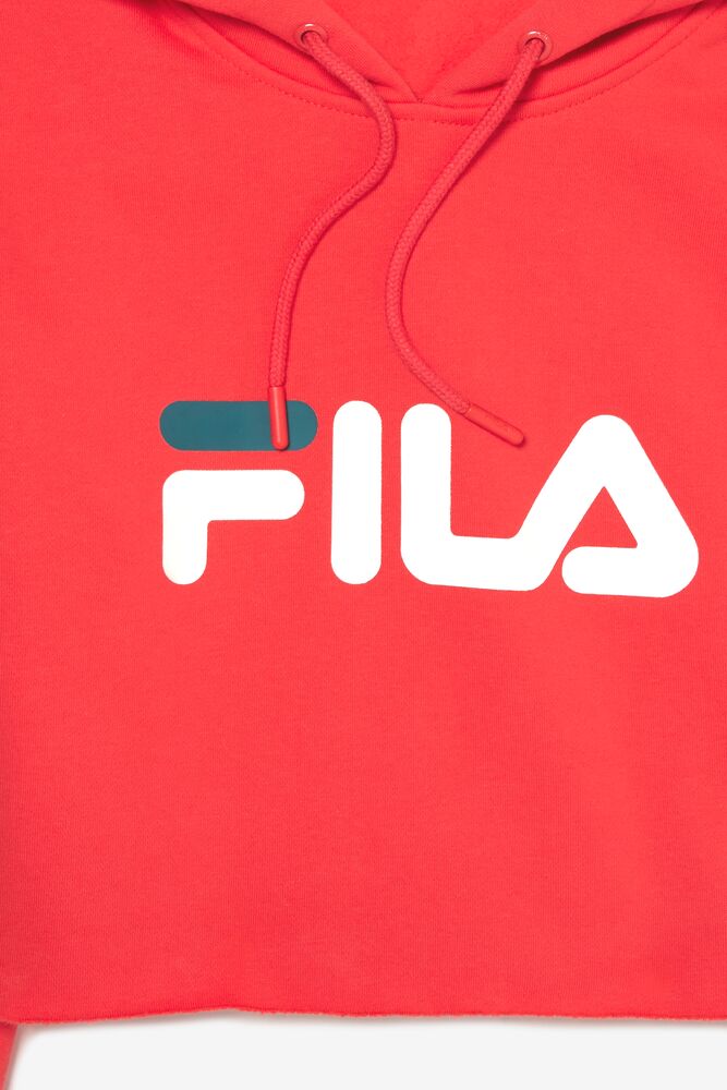 Fila Lalage Cropped Hoodie Blancas Azules | AYSN38247