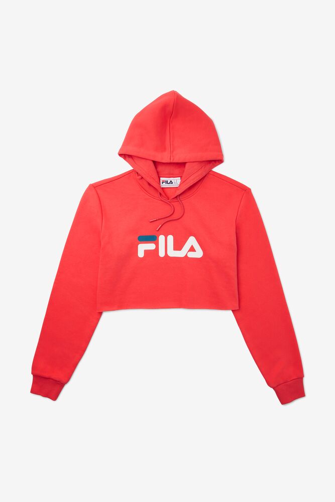 Fila Lalage Cropped Hoodie Blancas Azules | AYSN38247