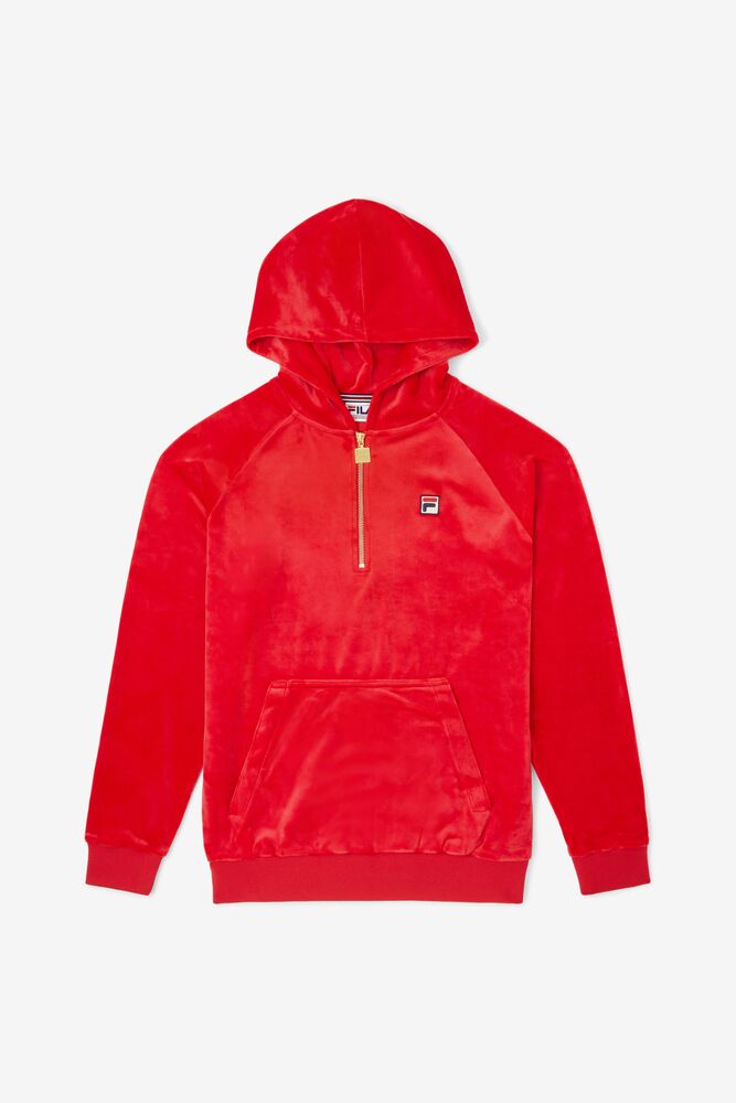 Fila Laurent Velour Hoodie Rojas | IMZN70359