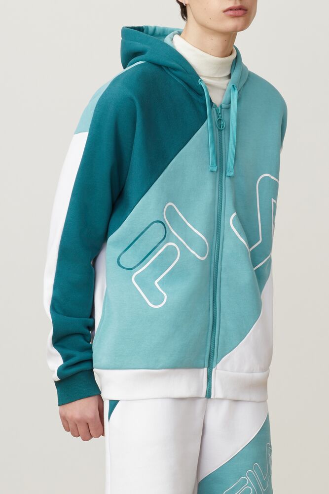 Fila Lazaro Hoodie Paci/Dtrq/Wht | WLEF53862