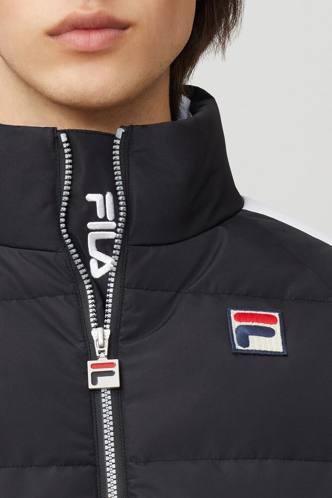 Fila Ledger Puffa Jacket Blk/Wht | ATUY17240