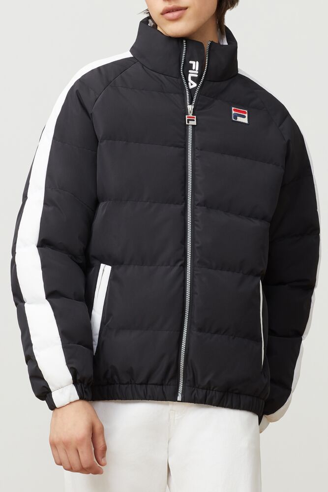 Fila Ledger Puffa Jacket Blk/Wht | ATUY17240