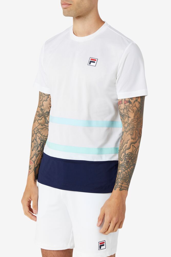 Fila Legends Rally Crew Blancas Azul Marino | YWZD04759