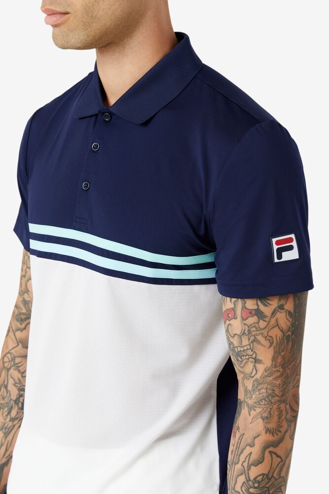 Fila Legends Rally Polo Azul Marino Blancas | KHRG34170