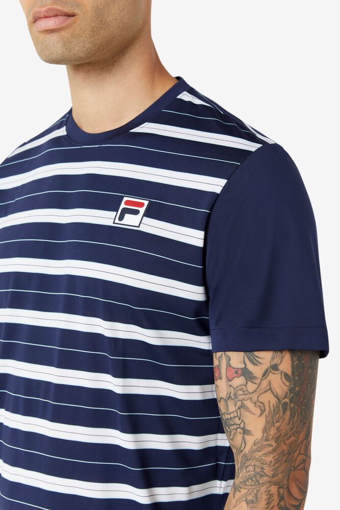 Fila Legends Yarn Dyed Crew Azul Marino Blancas | TPMQ73921