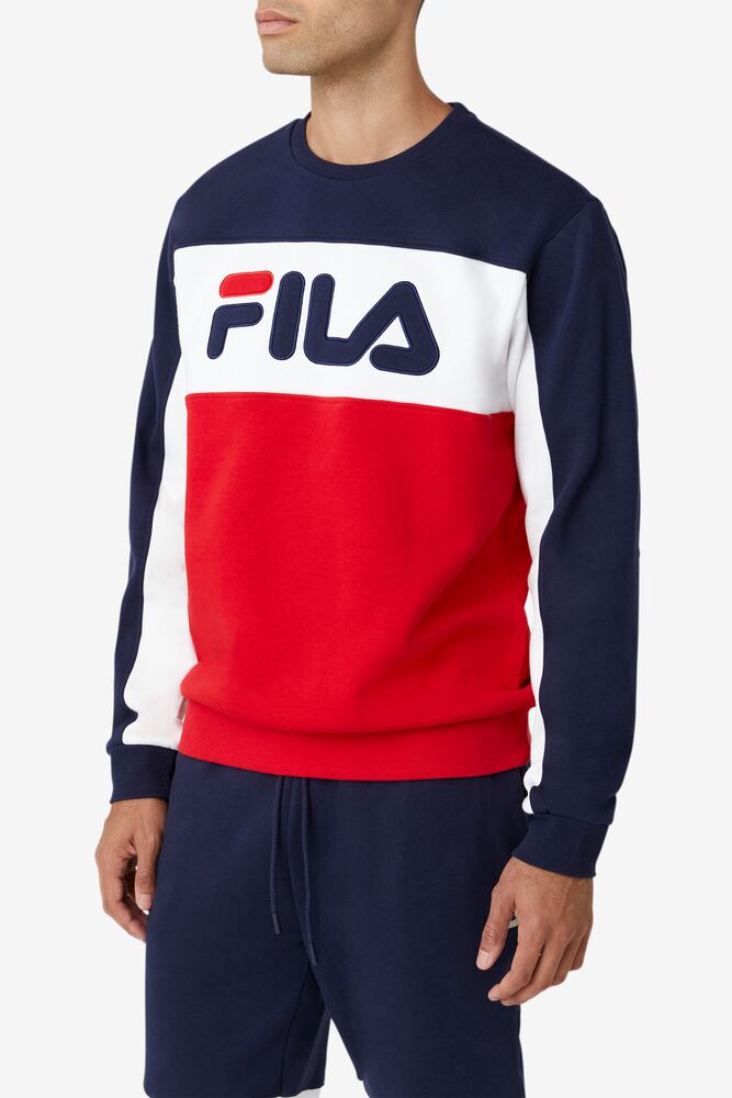 Fila Lesner Fleece Crew 410 Peac/Wht/Cred | LMOX30841