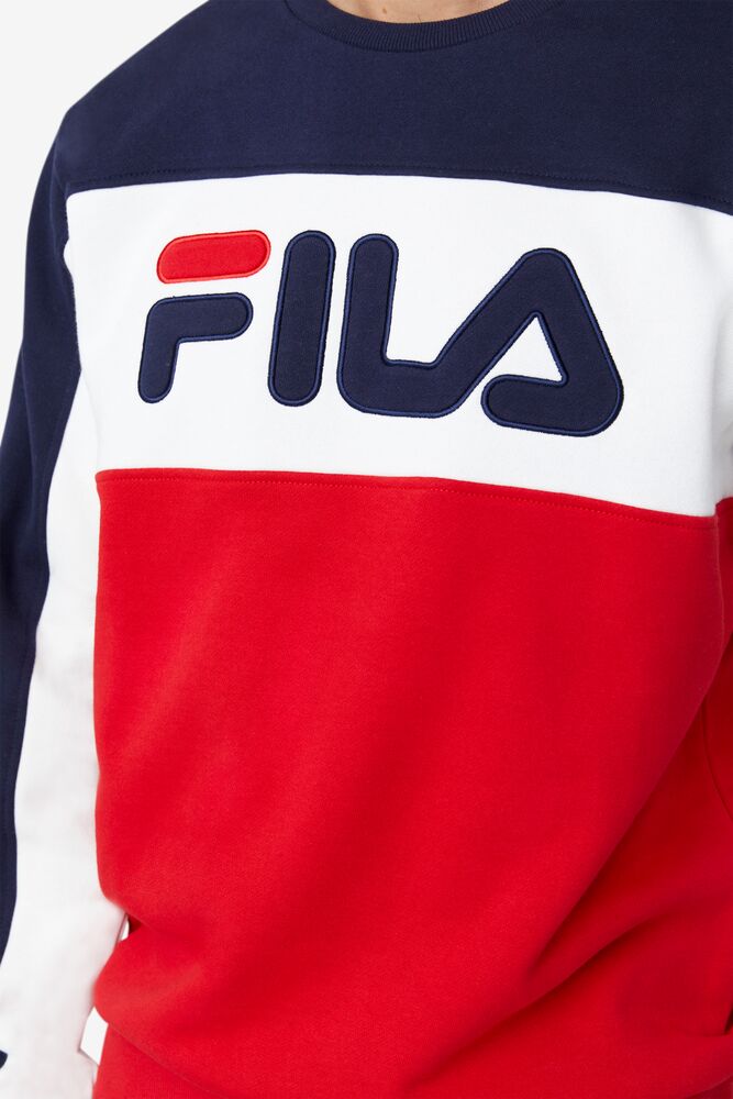 Fila Lesner Fleece Crew 410 Peac/Wht/Cred | LMOX30841