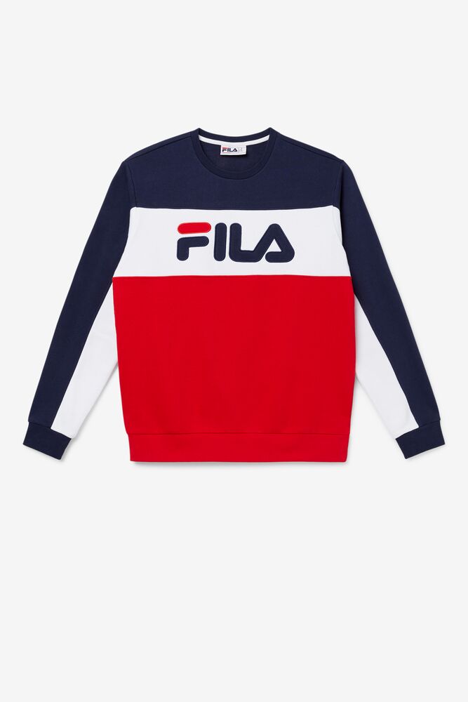 Fila Lesner Fleece Crew 410 Peac/Wht/Cred | LMOX30841