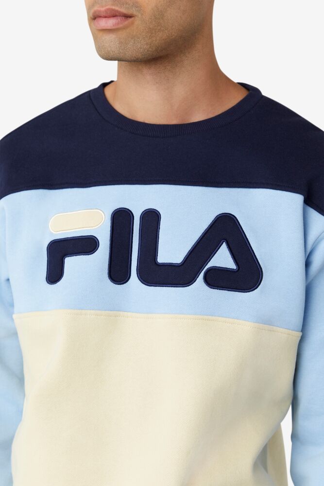 Fila Lesner Fleece Crew 413 Peac/Bsand/Pblu | HEUP43269