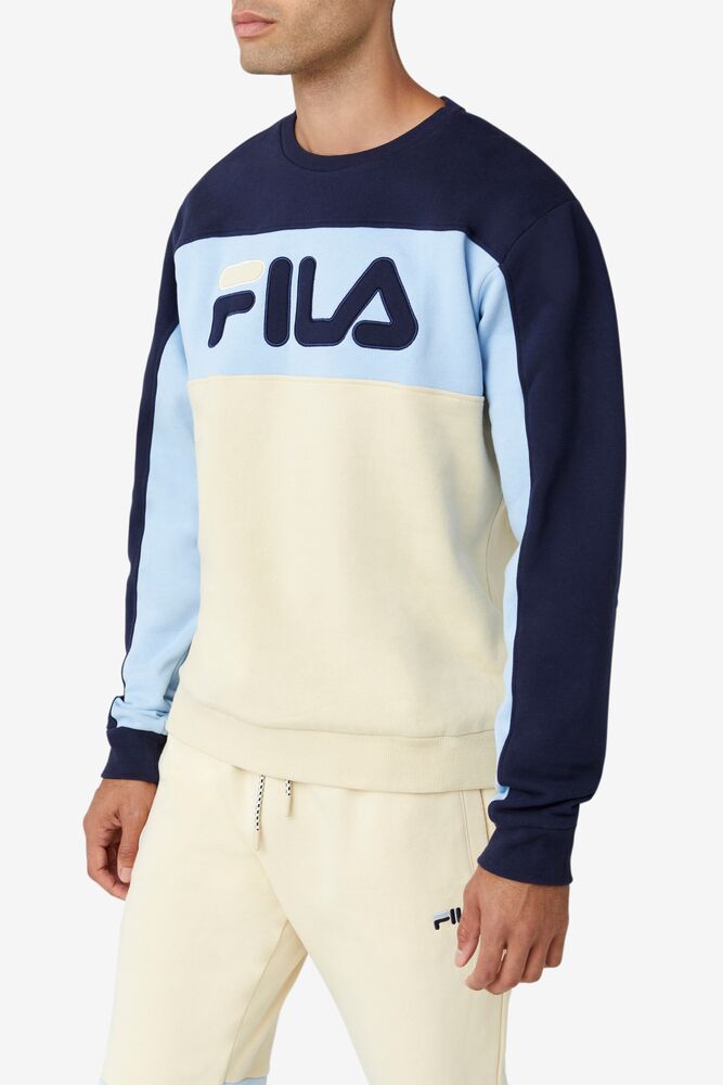 Fila Lesner Fleece Crew 413 Peac/Bsand/Pblu | HEUP43269