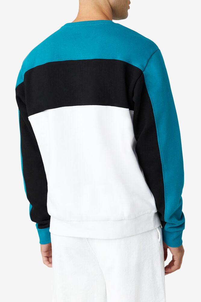 Fila Lesner Fleece Crew 496 Hblu/Wht/Blk | FXUS06189