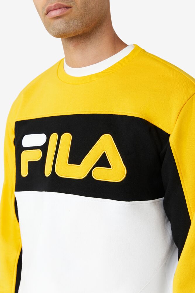 Fila Lesner Fleece Crew 755 Gfus/Blk/Wht | SARH80475