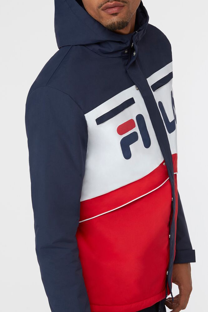 Fila Linden Jacket Navy/Wht/Cred | GAZK34520