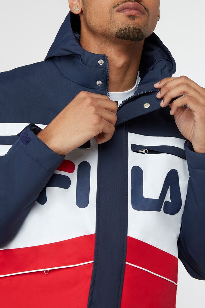 Fila Linden Jacket Navy/Wht/Cred | GAZK34520