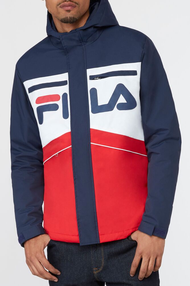 Fila Linden Jacket Navy/Wht/Cred | GAZK34520