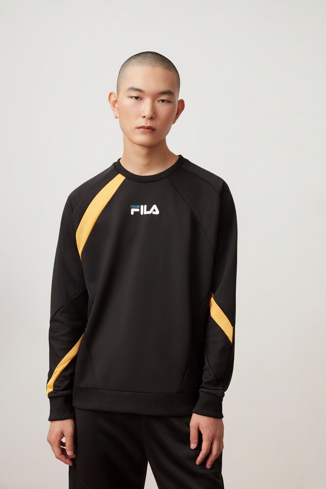 Fila Link Textured Crew Blk/Citr/Atdp | NVSQ83091