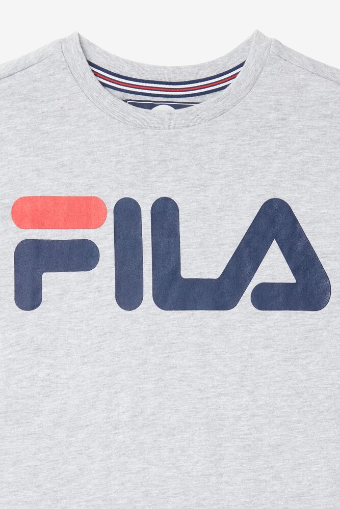 Fila Logo Tee Gris | AJBT29047