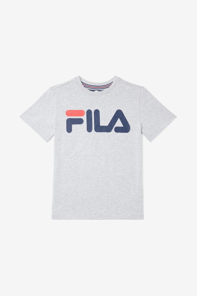 Fila Logo Tee Gris | AJBT29047