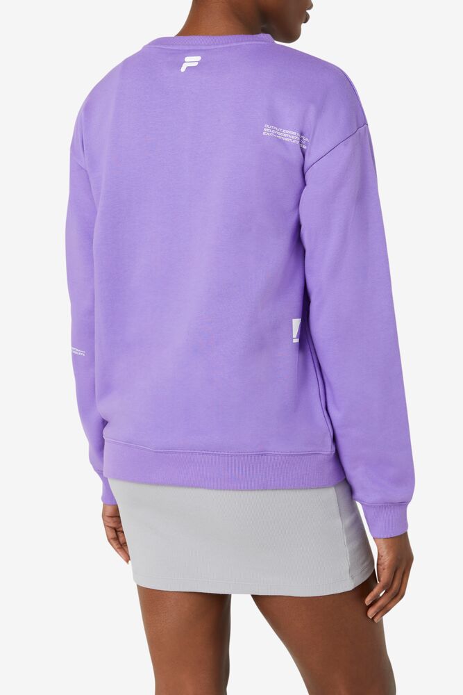 Fila Luce Boyfriend Sweatshirt Moradas Blancas | GKHW03286